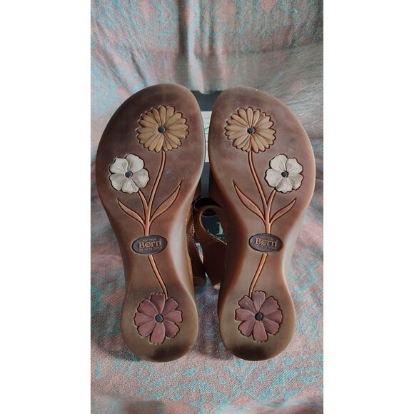 Born Women's Leather Size 8 Tan Ankle Strap Open Toe Sandals - Picture 8 of 10